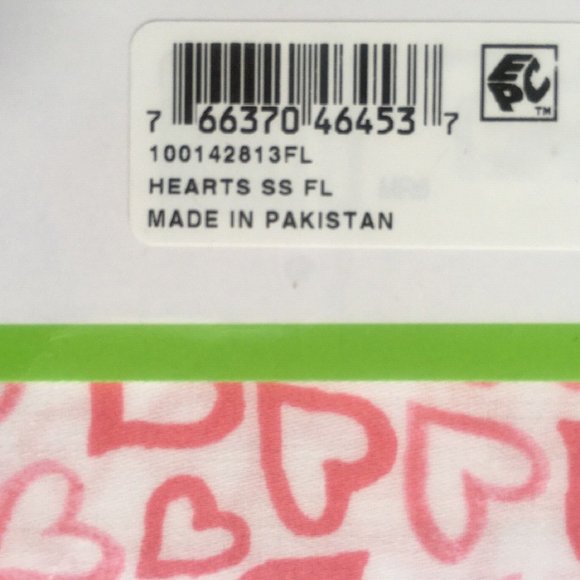 new Charter Club Printed 100% Cotton FULL Sheet Set w/ Pink Hearts - VALENTINE - Picture 7 of 7